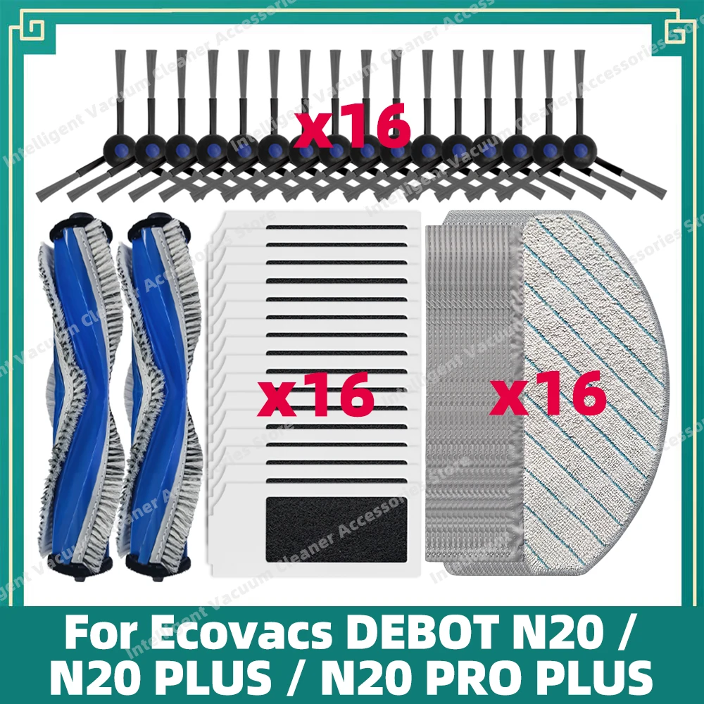 

Compatible For ECOVACS DEBOT N20 / N20 PLUS / N20 PRO PLUS Main Side Brush Hepa Filter Mop Cloth Accessories Replacement Parts