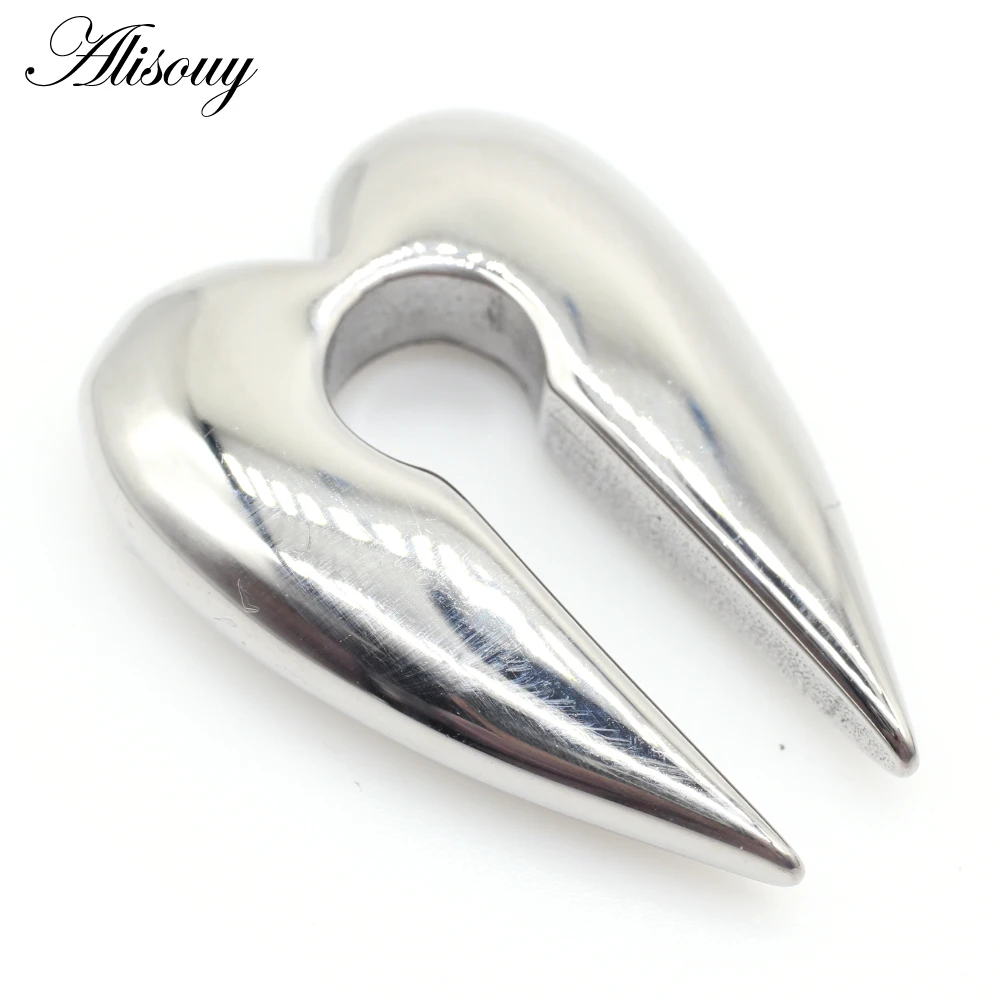 Alisouy 1PC Ear Piering Stainless Steel Ear Weight Piercing Plugs Expanders Earrings Gauge Ear Dangler Tunnel Body Jewelry