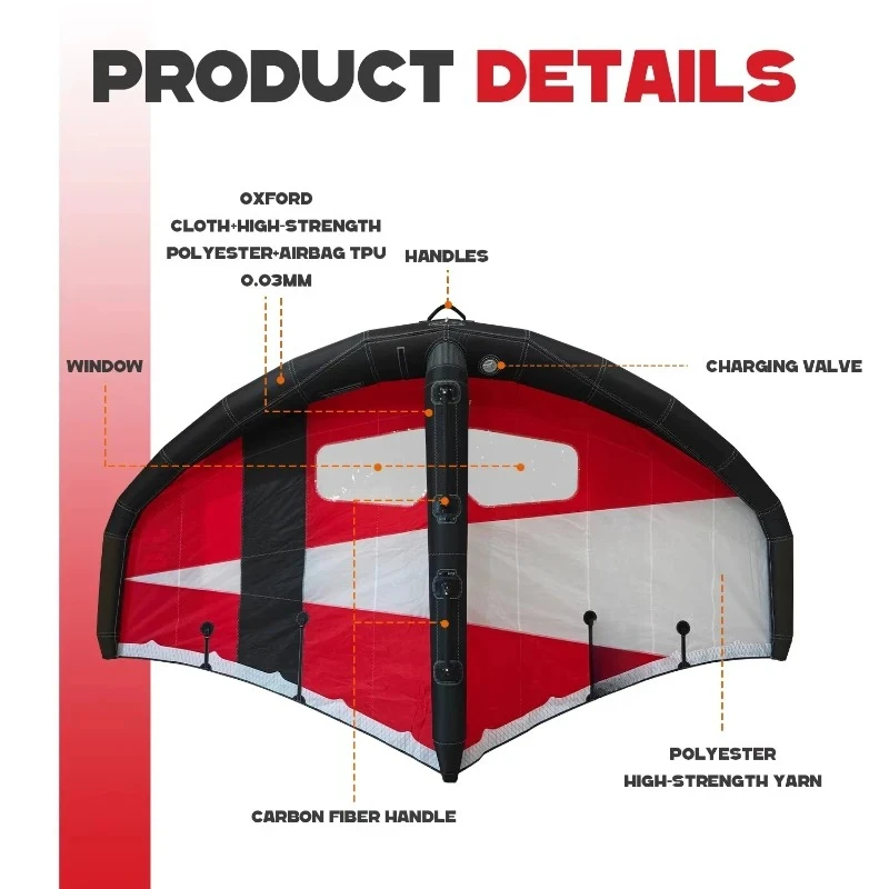 

Inflatable Foil Wing With Windows 5m² Carbon Foil Hydrofoil Surfboard 5M Inflate Kite Foil Wing , wing Wind Surf Hydrofoil