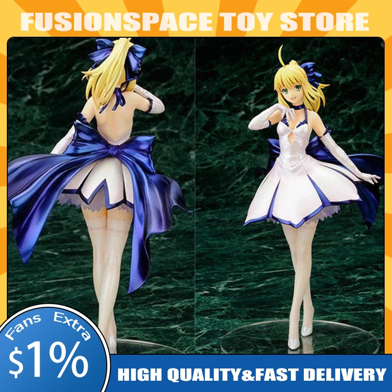 

27cm Fate/Overnight Cartoon Character Ver Saber White Skirt Action Model Pvc Desktop Ornaments Decorative Toys Custom Gifts
