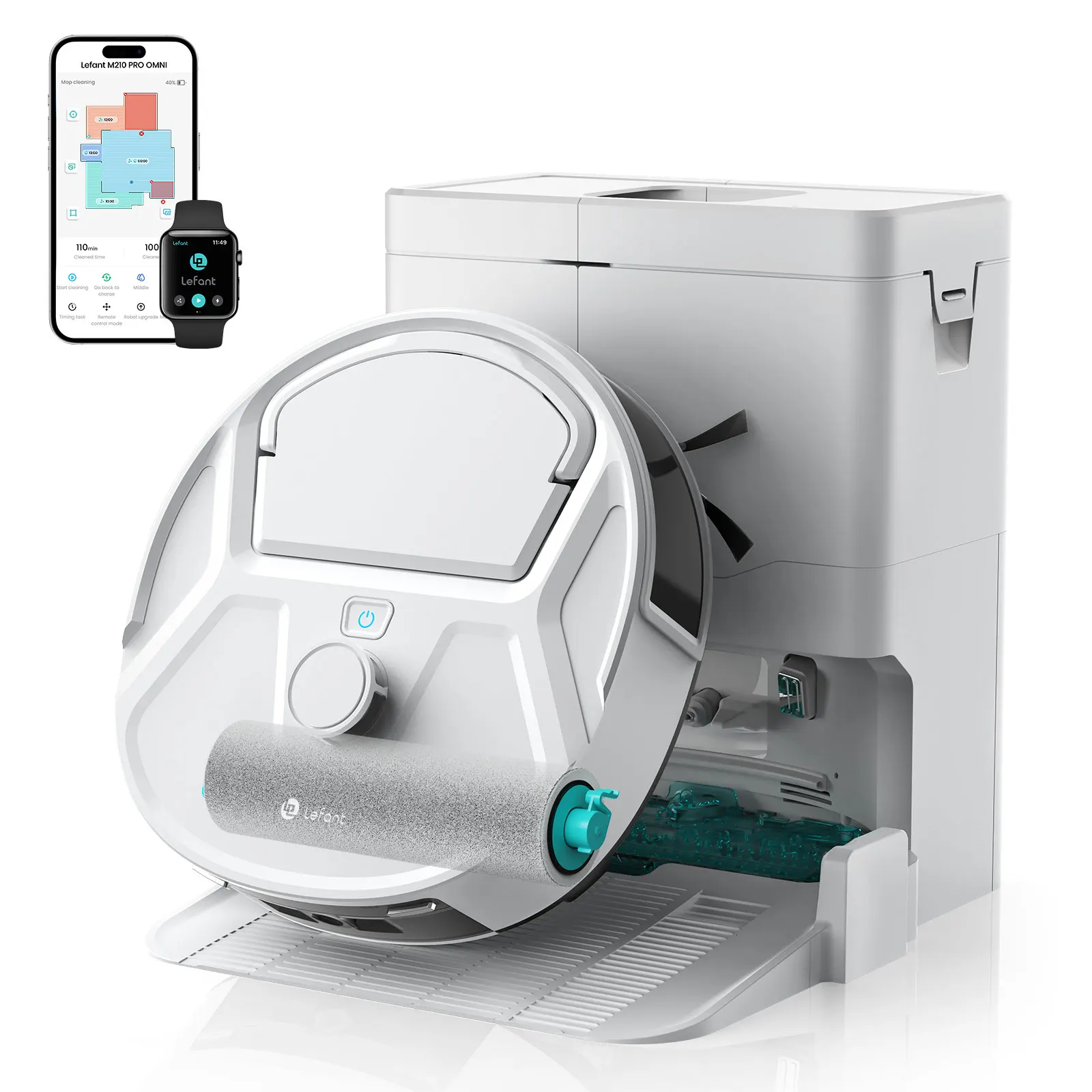 Lefant M265 Saugroboter mit Kartierungsfunktion, 20000Pa, selbstreinigender Rollenbürste, Reinwasserwäsche, Laser dToF, Hindernisvermeidung, Anti-Verhedderung, kompakt, WiFi 2.4G/5G/Alexa/APP