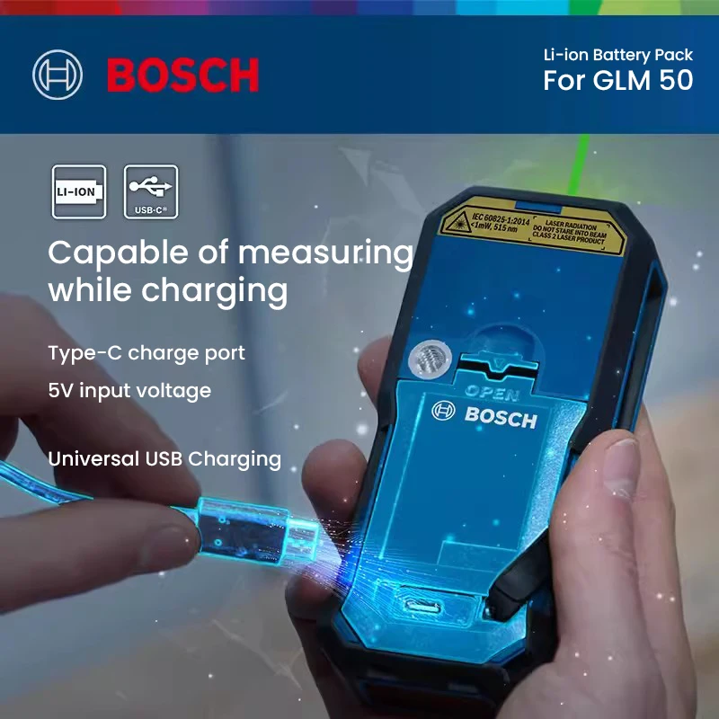 Imagem -04 - Bosch-bateria Li-ion Recarregável Laser Range Finder 3.7v Tipo-c Bateria de Substituição para Glm5022 Glm50-25 Glm50-27 Glm50-23