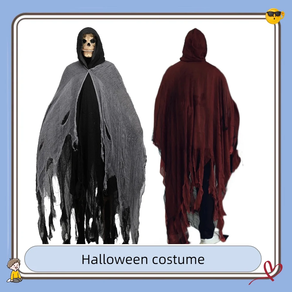 

Halloween Costumes Zombie Cloak Wizard Robe Outfit Grim Reaper Attire Cape