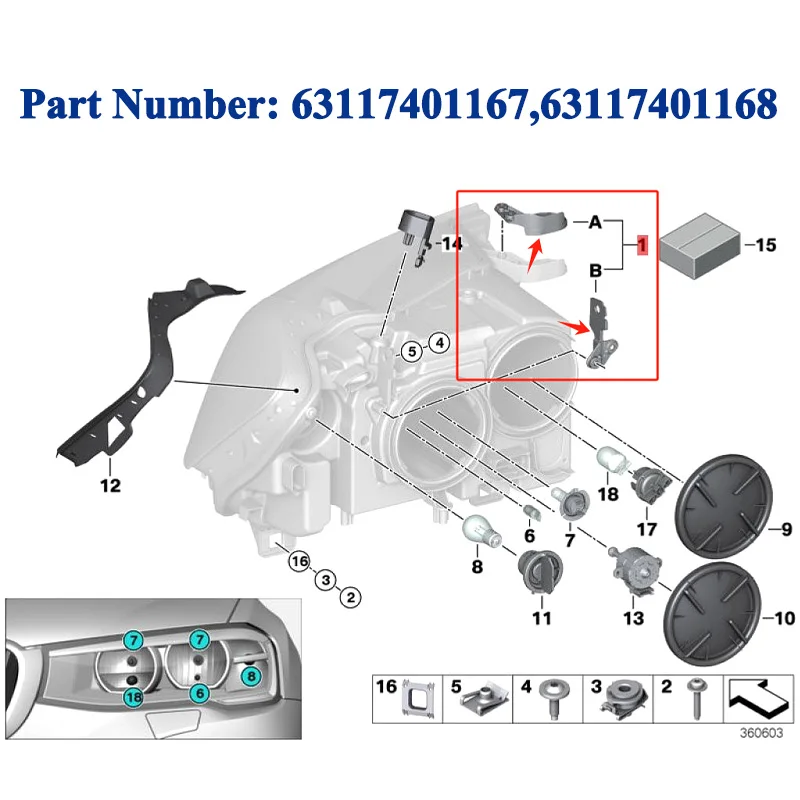 For BMW X3 F25 X4 Headlight Repair Kit Holder F26 2014 2015 2016 2017 2018 Front Left Right Head Lights Repair Refurbished