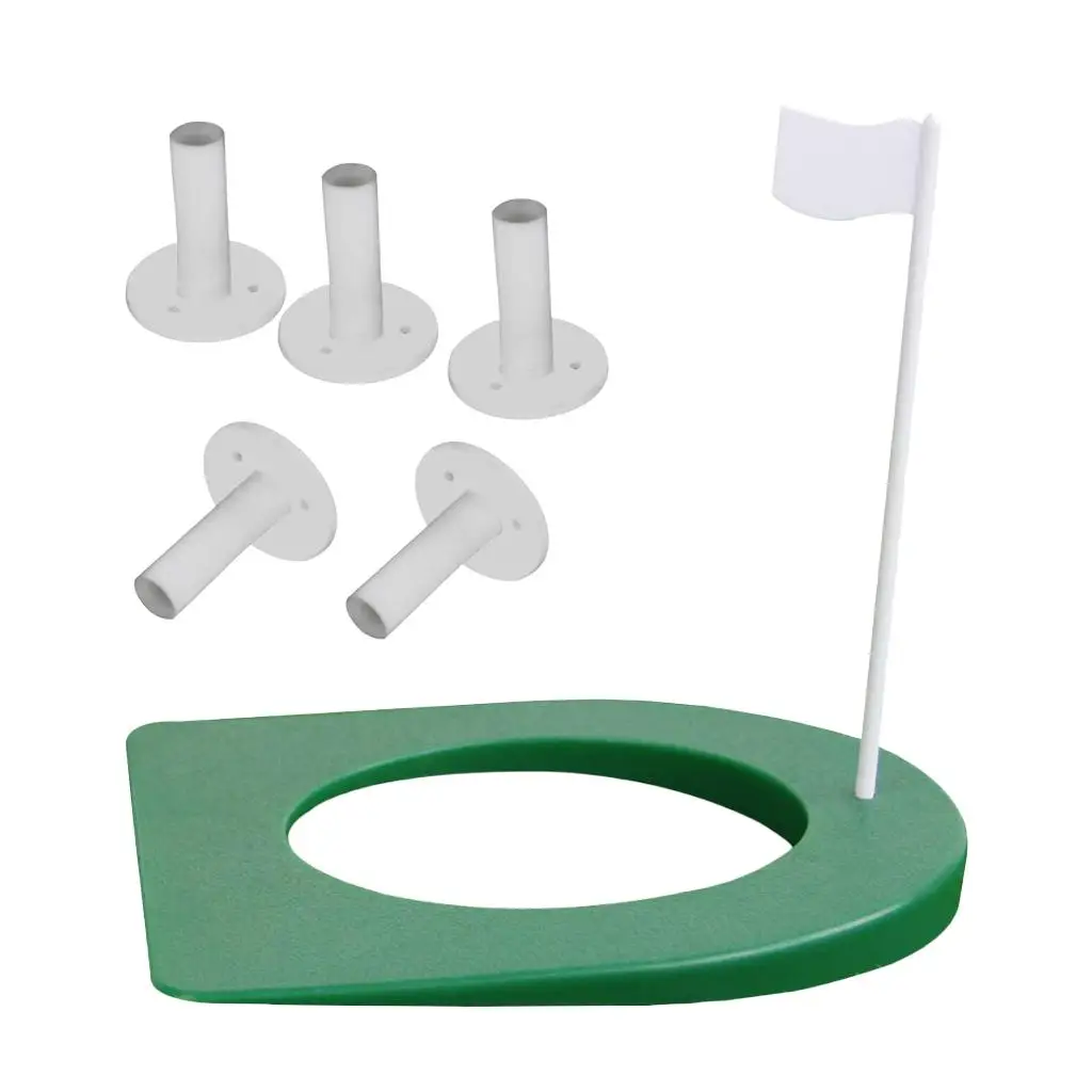 Durable Golf Putting with Removable White 5pcs 57mm/ 2.24 inch Mat Practice Tee Holder