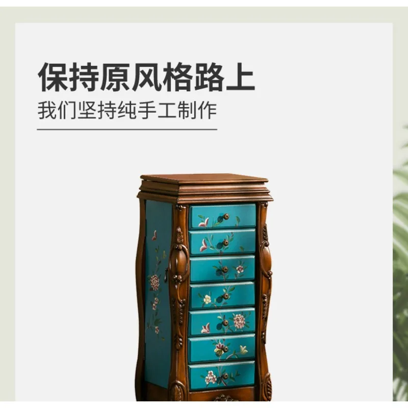 Jewelry storage cabinet floor-to-ceiling, seven-chest cabinet, with mirror decorative  bedroom cosmetic