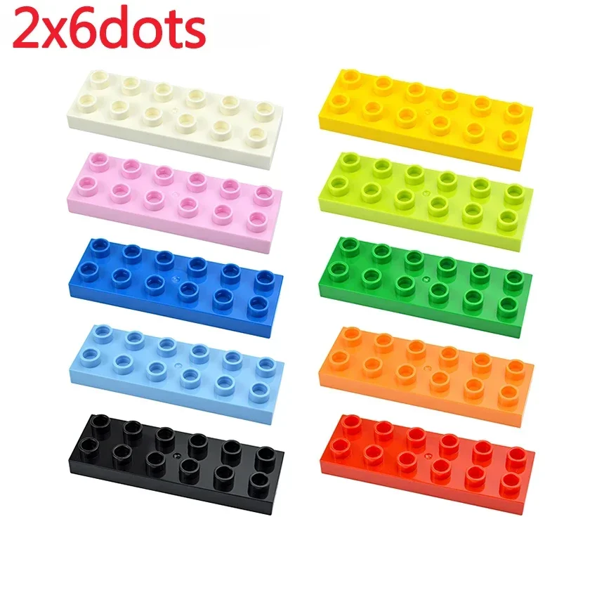 

Big Size 2X6 Building Blocks 5Pcs Thin Colorful Bricks Compatible Large Model MOC Educational Figures Assembled Duploes Toys