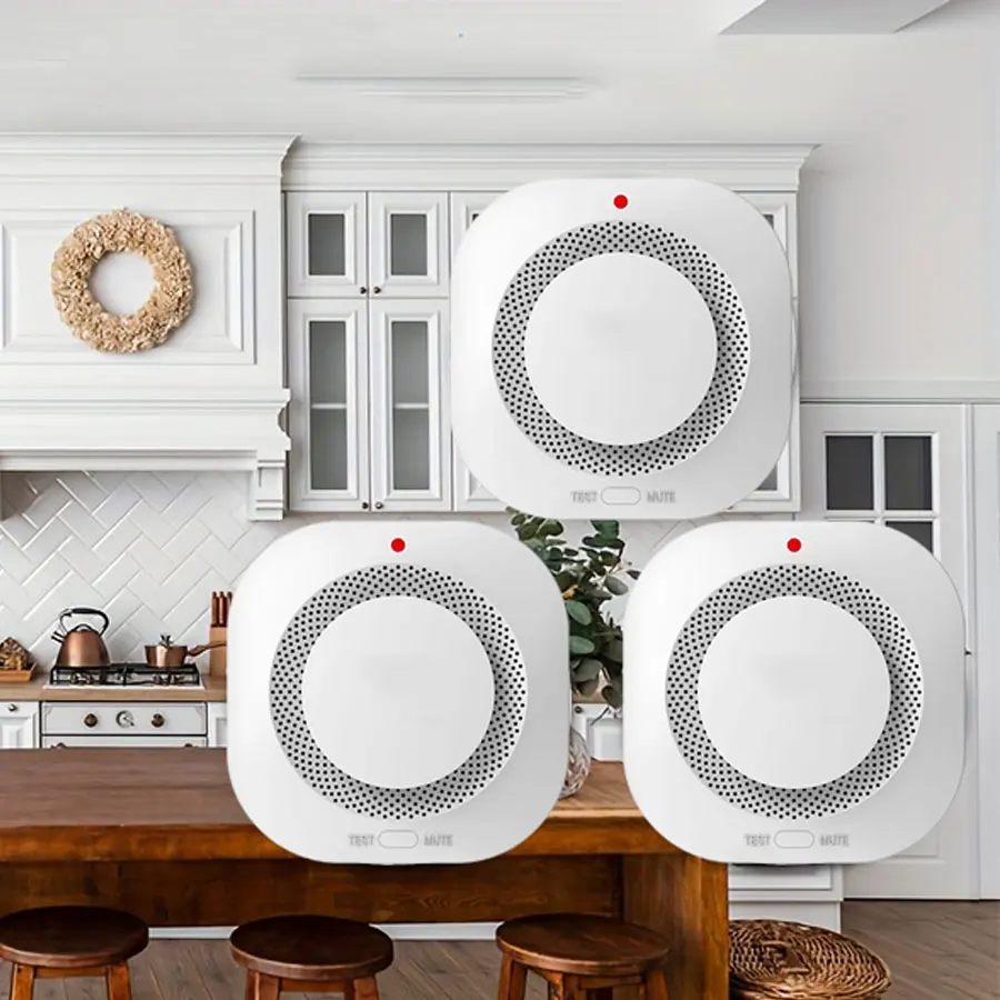 PGST Unabhängiger Rauchmelder Brandschutz Räucherei Home Security System Rauchmelder mit LED-Anzeige und Testtaste