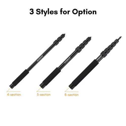 Imagen 2 del producto Andoer brazo de micrófono de mano extensible de 4 secciones, palo de brazo de aleación de aluminio para micrófonos, rosca con agarre de espuma