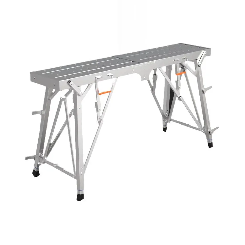 Folding Scaffold Ladder with Adjustable Height, Thickened Platform for Home Painting
