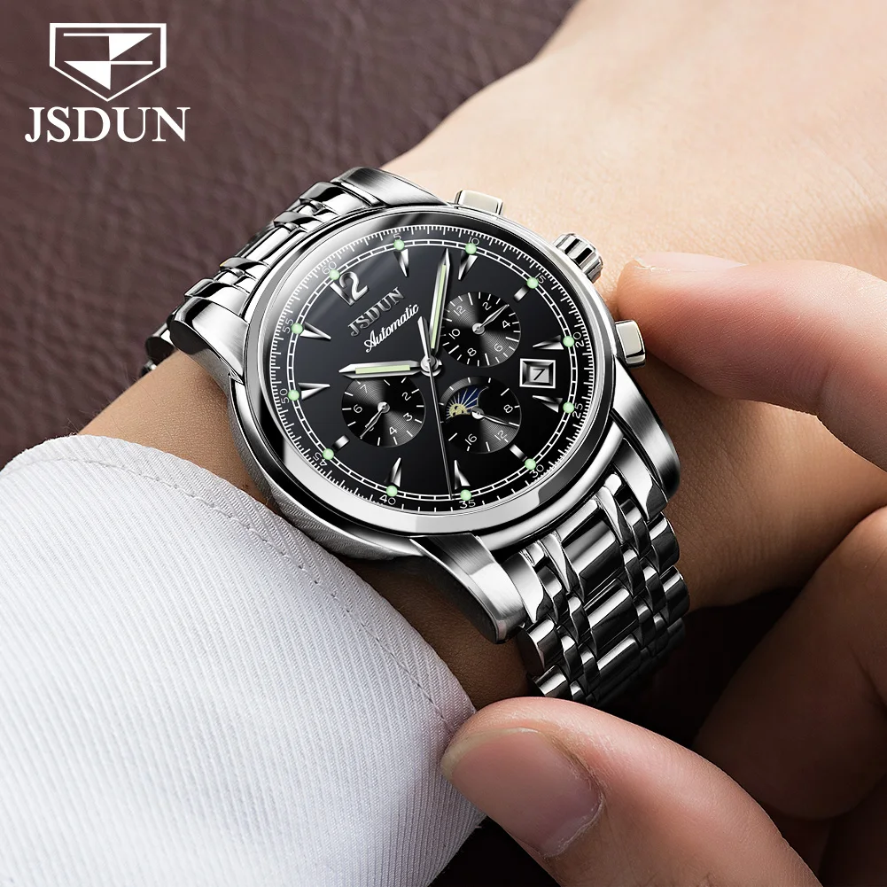 JSDUN New High Quality Wrist Watch Men Best Selling Multifunction Automatic Mechanical Men Watch Original Fashion Watch for Men