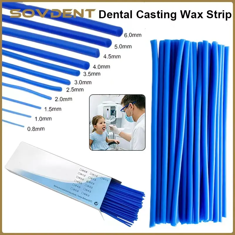 1Box Dental Wax Line Stick Casting Wax Wire Set Sprue Wax Lines Blue ColorOrthodontic  Dental Laboratory Material