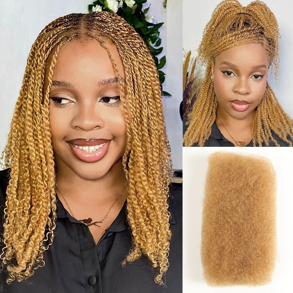 Sleek Remy Bulk Hair For Braiding Twist Malaysia QVR Afro Kinky Curly Bulk Human Hair For Dreadlock Blond 27 Color Braids Hair