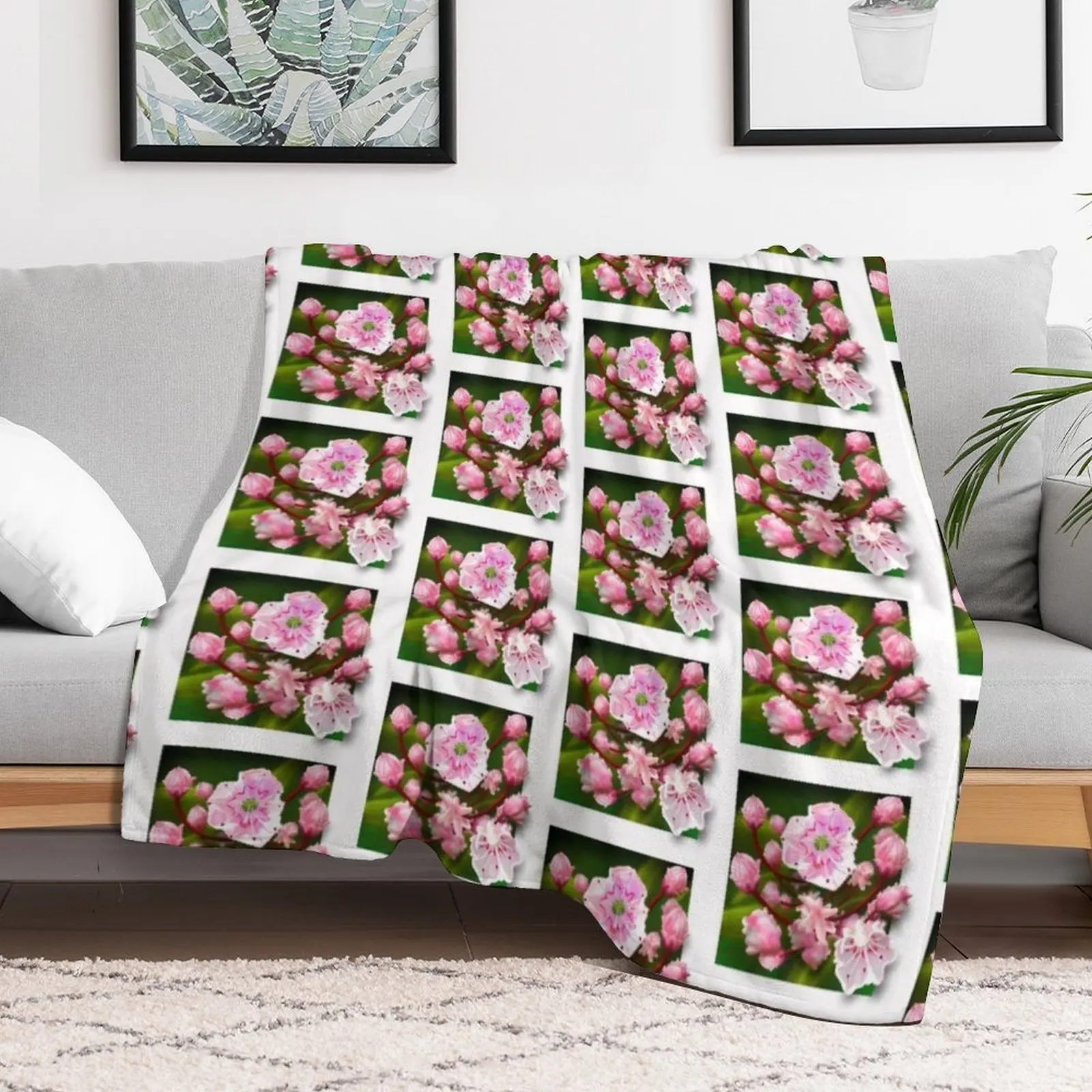 Mountain Laurel Throw Blanket Moving Hair Blankets