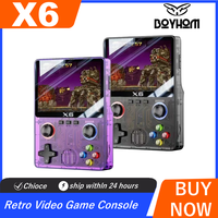 BOYHOM X6 3.5Inch IPS Screen Handheld Game Player Dual Joystick 11 Simulators GBA Video Game Console for Kids Gifts