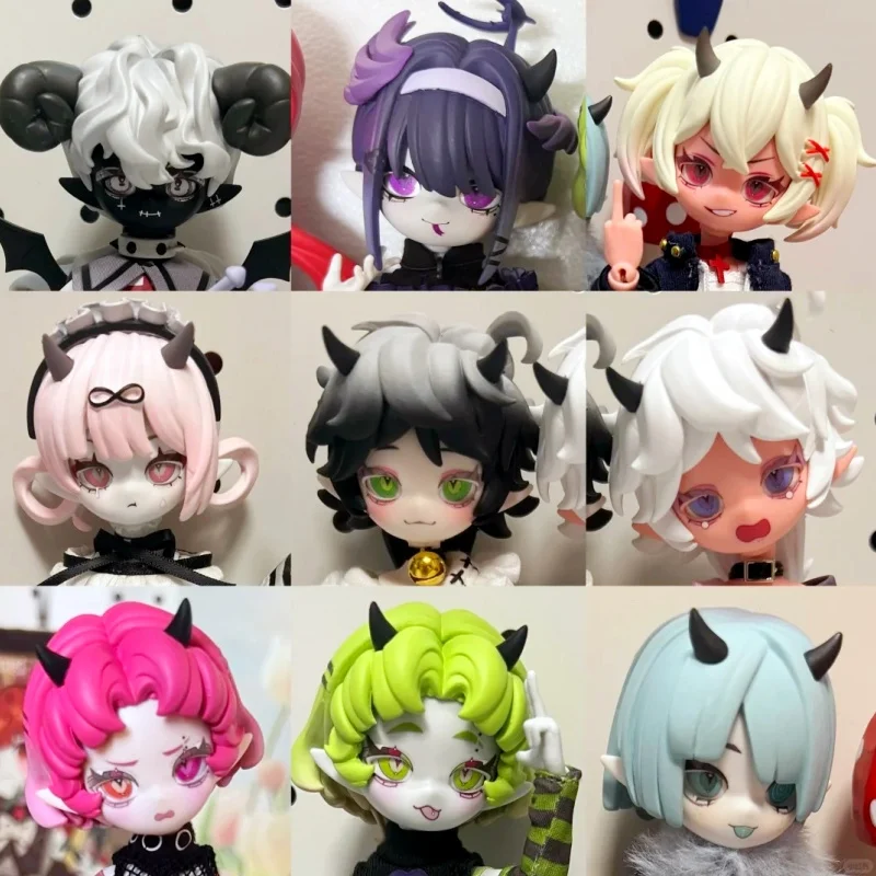 

Подлинная подвижная глухая коробка с рогами дьявола 1/8, кукла Bjd, крутой стиль, орнамент, изысканная кукла, креативная настольная игрушка с семью грехами, подарочная игрушка