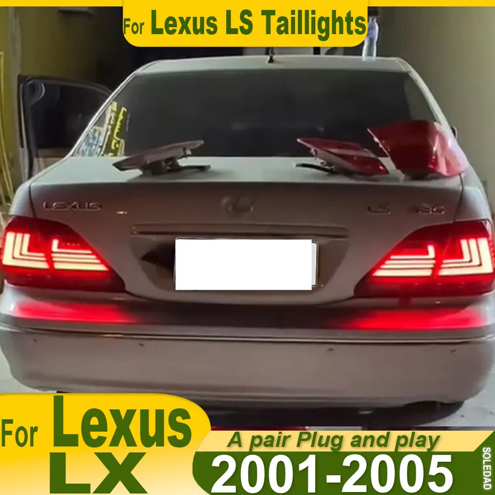 For Lexus LS LED Car Taillight LS430 2001-2006 Upgrade Modified New DRL Dynamic Turn Signal LED Taillight Auto Accessories