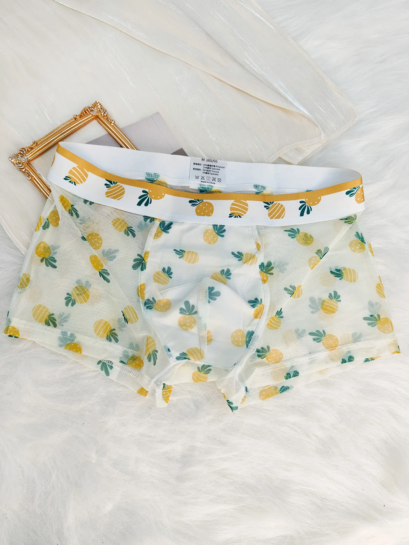 

Print Boxer Briefs Men Transparent Underwear Seamless Underpants See Through Panties Ultra Thin Boxer Trunks Breathable Lingerie