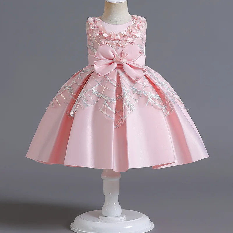 Newborn 1st Birthday Photography Gown Baby Girls Party Dresses Fashion Sequin Bowknot Festive Costume Kids Girl Princess Dress