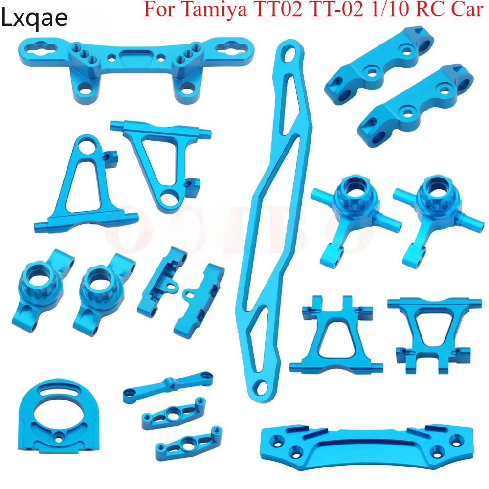 Juego completo de piezas de mejora de Metal TAMIYA TT02, copa de dirección, brazo trasero delantero, amortiguador, varilla de dirección para piezas de TT-02 de coche RC