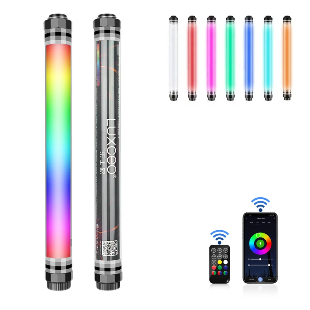 LUXCEO RGB Light Wand LED Video Photography Tube Lamp- Full Color IP68 Waterproof Dimmable Studio Outdoor Lighting