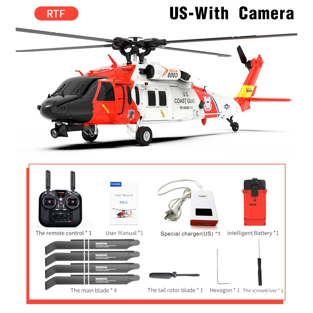 RC Helicopter F09-S 2.4G 6CH Gyro GPS Optical Flow Positioning 5.8G FPV Camera Dual Brushless Motor Remote Control Aircraft