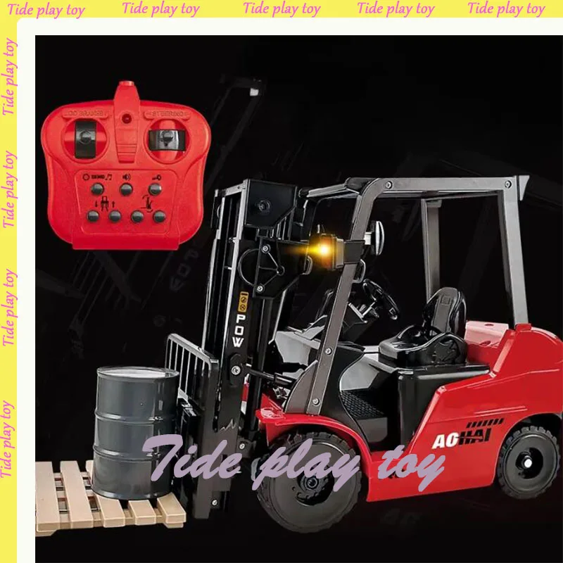 2.4g Rc Remote Control Forklift Toy 1/8 Forklift Truck Auto Demonstration Led Light Car Cool Model Kids Christmas Toys Boy Gifts