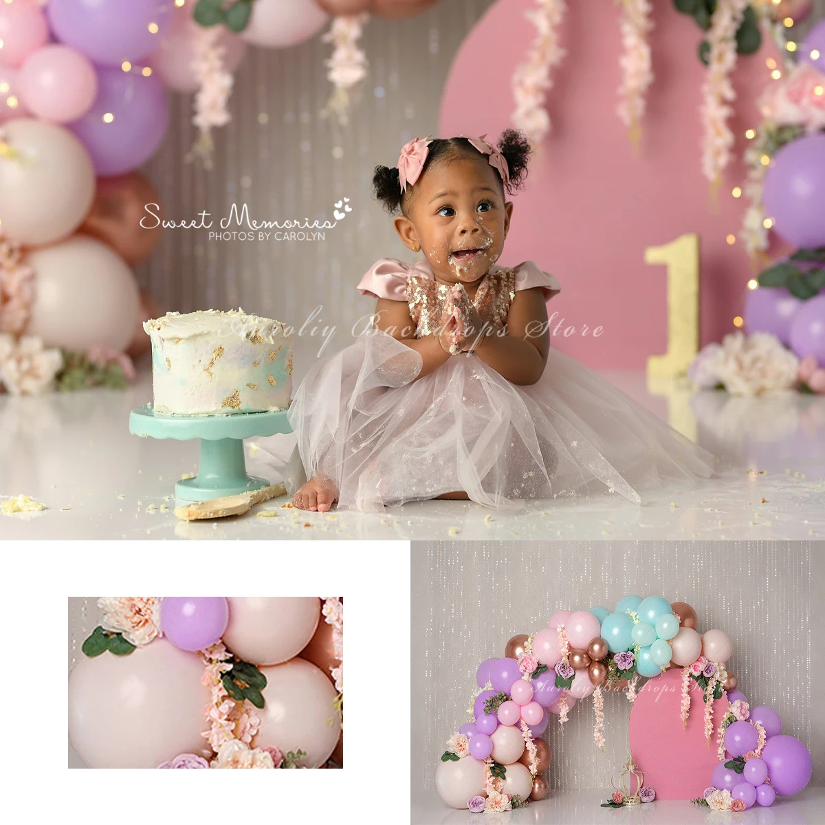 

Bright Floral Balloons Backgrounds Cake Smash Kids Adult Photography Props Child Baby Flower Arch Decors Photo Backdrops