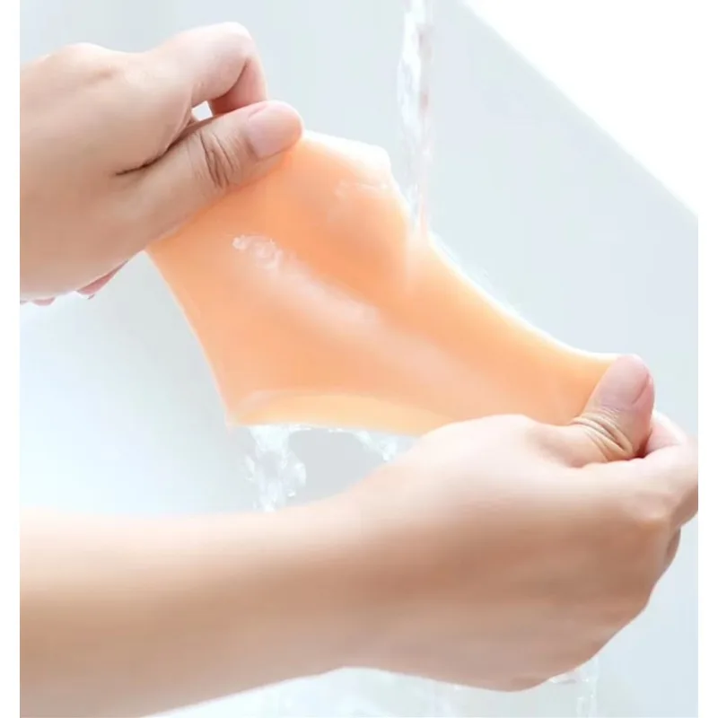 Mesh Gel Silicone Heel Socks Foot Cover Moisturizing Anti-wear Anti-dry Cracking Half Short Socks Heel Cover Pads Heel Protector