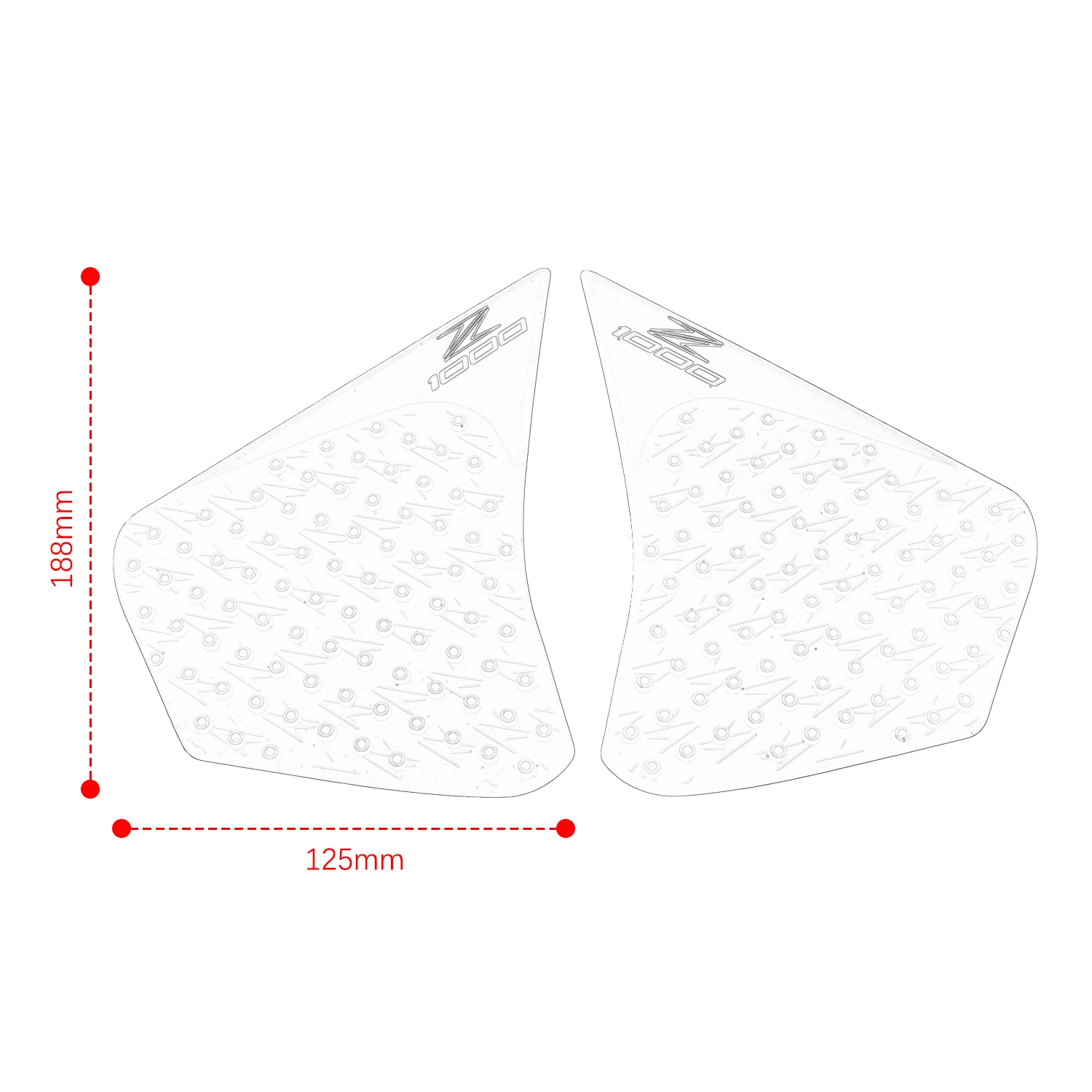 Motorcycle Tank Pad Protector Sticker Decal Gas Knee Grip Tank Traction Pad Side for Kawasaki Z1000 2014-2019 2015 2016 2017 18