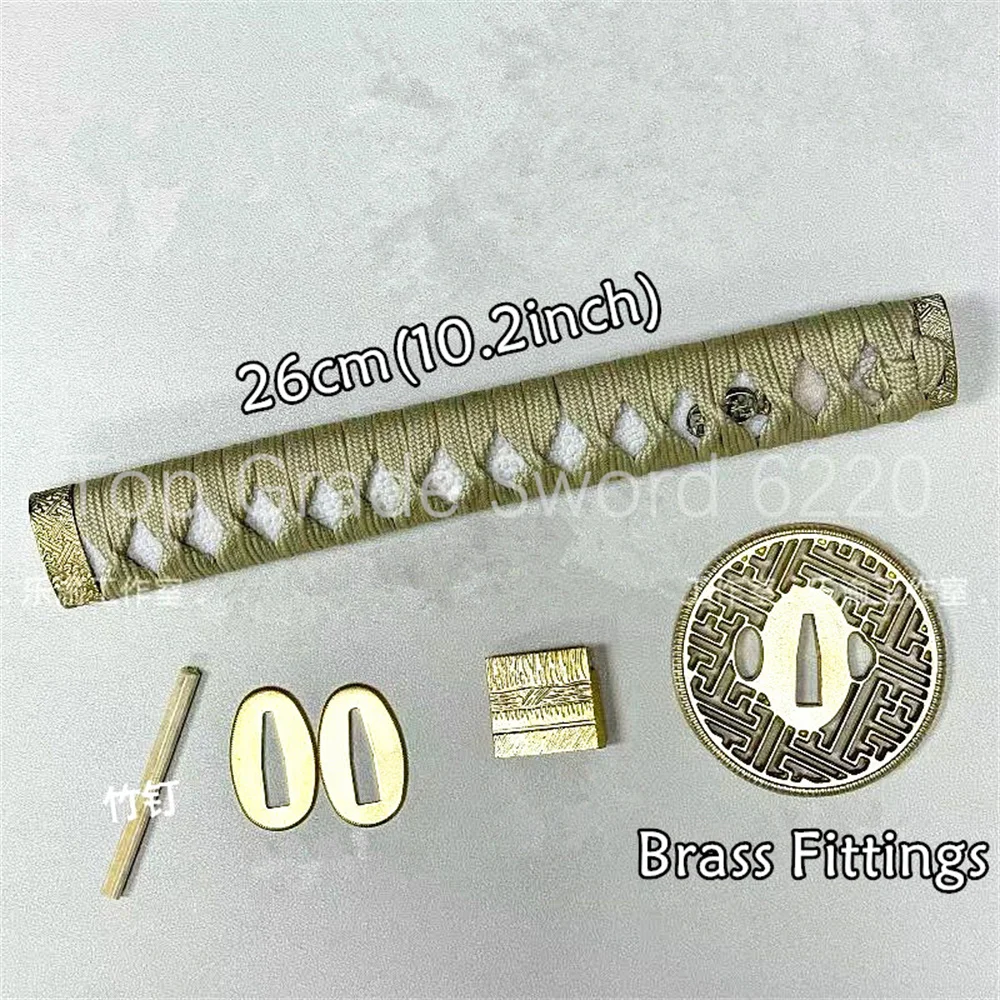 A Set Very Exquisite 26cm Handle Tsuka Brass Handguard Gaurd Tsuba Habaki Seppa For Japanese Samurai Katana Sword Fittings