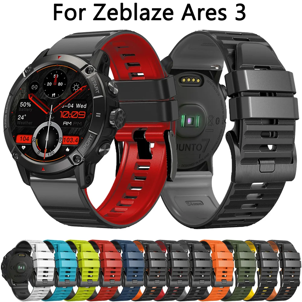 

Smartwatch Wristband Strap For Zeblaze Ares 3 24mm Bracelet Easyfit Correa For Zeblaze Ares 3 Silicone Watch Band Replacement