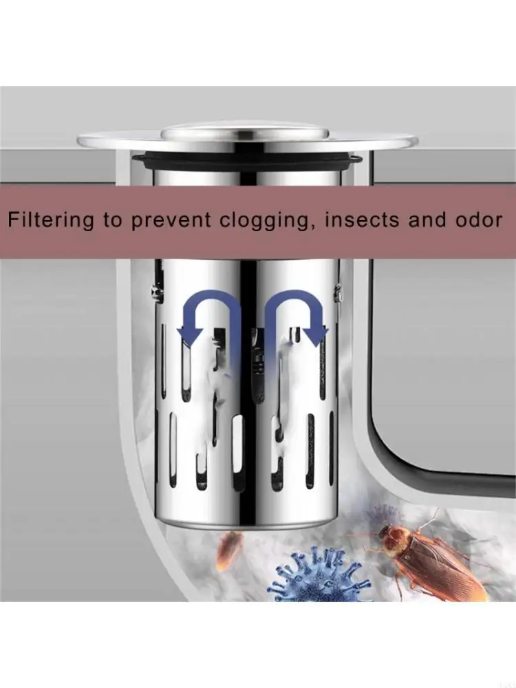 

Всплывающее сливное сито для раковины в ванной комнате, съемная стальная корзина для сбора волос, универсальный слив для сливное