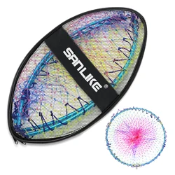 SANLIKE Fishing Net Head With Bag 1/2 inch thread Aluminum Alloy Foldable Extending Frame Landing Dip Net Fishing Tool Tackle