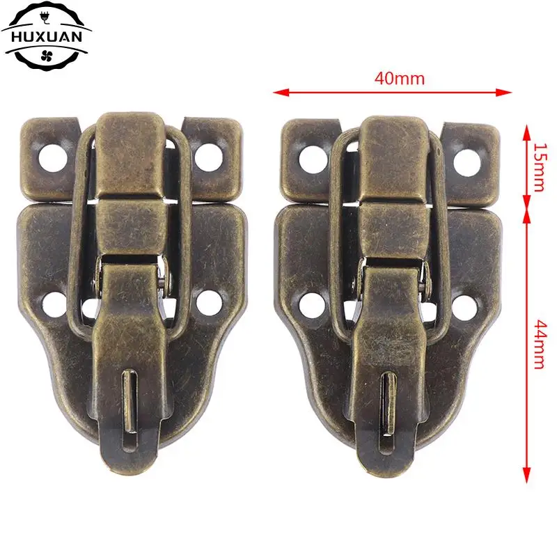 2pcs Antique Hasps Iron Lock Catch Latches for Jewelry Chest Box Suitcase Buckle Clip Clasp Vintage Hardware