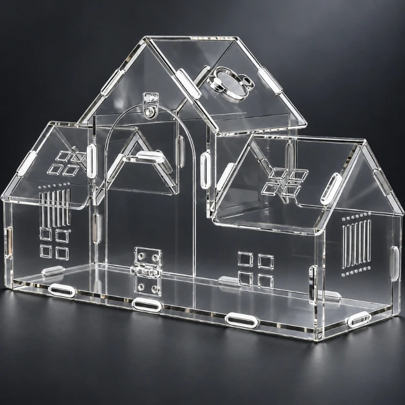 Small Pet Observation Terrarium Habitat with Three Peaked Top Section