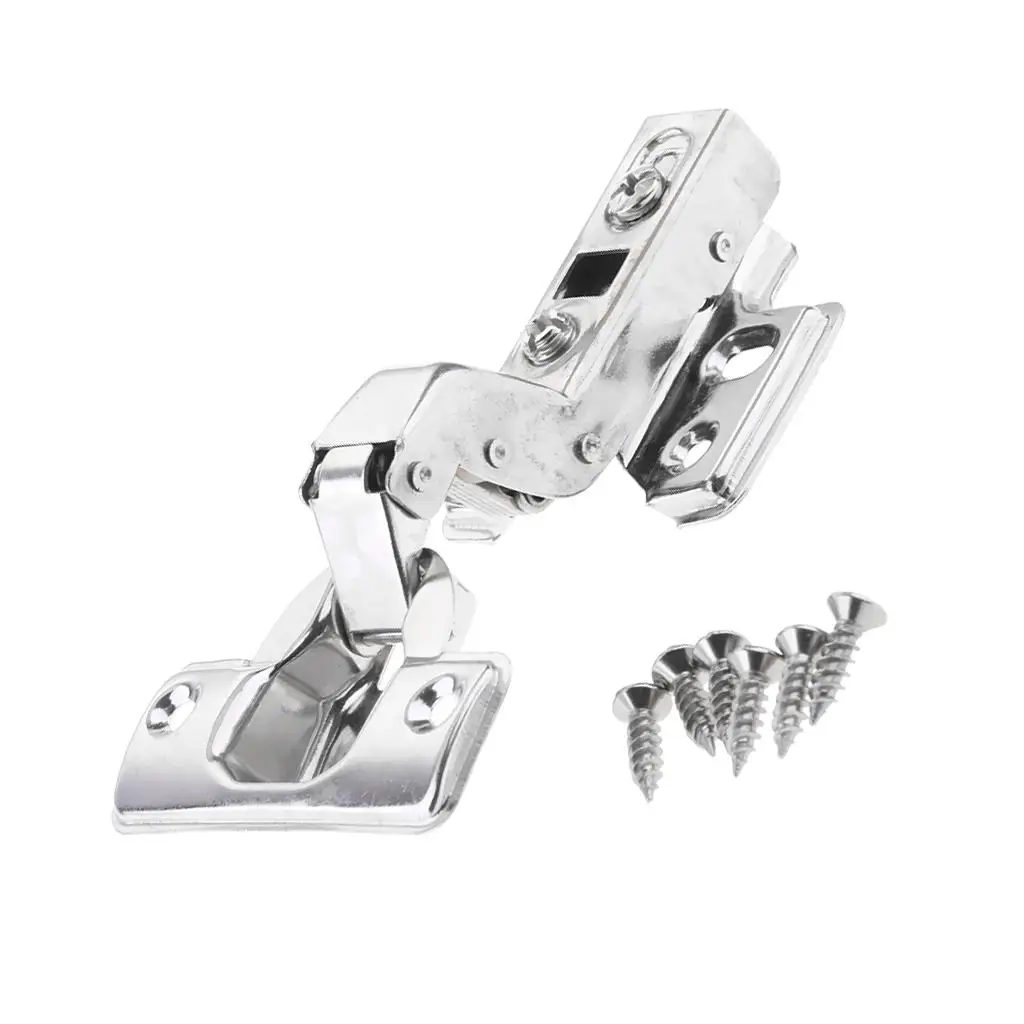 Adjustable 90 Degree Door Hinge with Buffer Damper Stainless Steel Cabinet Hardware for Kitchen and Bathroom Furniture