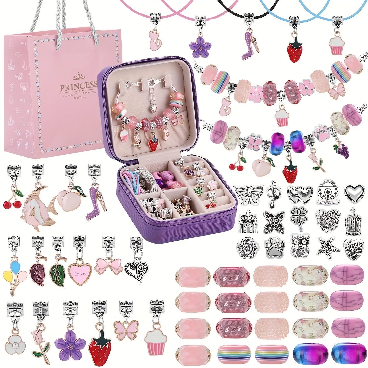 Jewelry Making With Resin - 68-delige kralenset met een paarse sieradendoos,