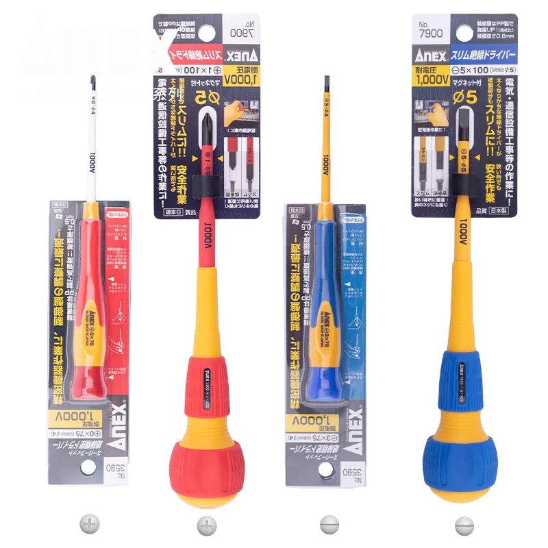 Japan ANEX Imported Screwdriver Insulated Strong Magnetic Professional Electrician Tool  Durable Non-Magnetic view 5