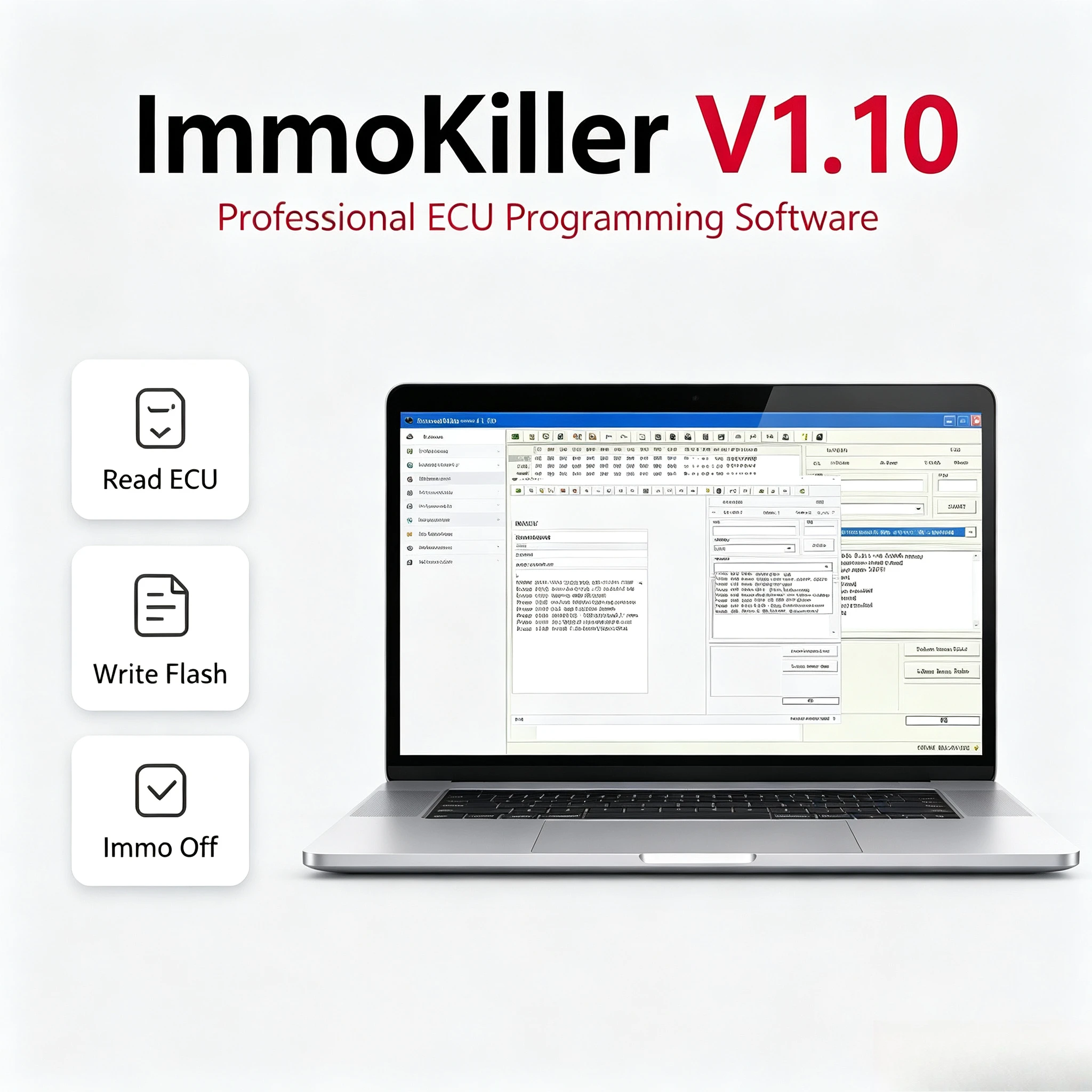 Hot ImmoKiller V1.10 OBD2 Scanner Software+ IMMO DOCTOR V2.1 With Unlimited KEYGEN MULTI BRAND Immo Off Software ECU Chip Tuning