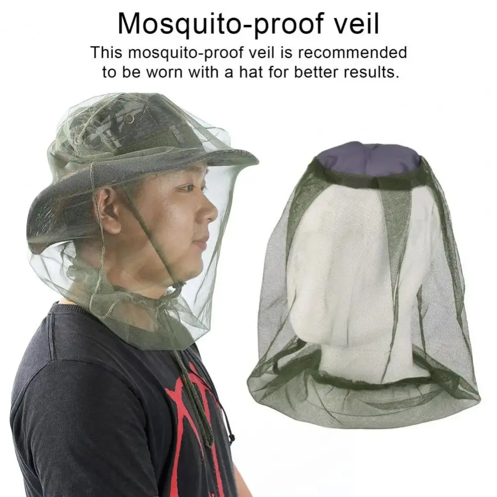 New Breathable Mosquito Net Cap Unisex Adjustable Fishing Cap Insect Repellent Cap Outdoor Face Head Protector