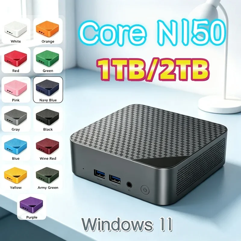 Mini PC Intel N150 Windows 11 Solid Gaming PC Computer 16GB RAM 2TB SSD WiFi6 Office Desktop BT5.2 Portable MINI PC Gamer