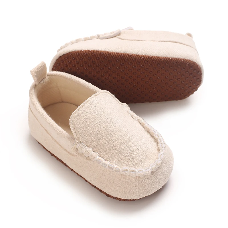 Spring Kids Loafers Suede Minimalist Trendy Unisex Boys Girls Leather Shoes Versatile Slip-resistant Solid Color Children Shoe