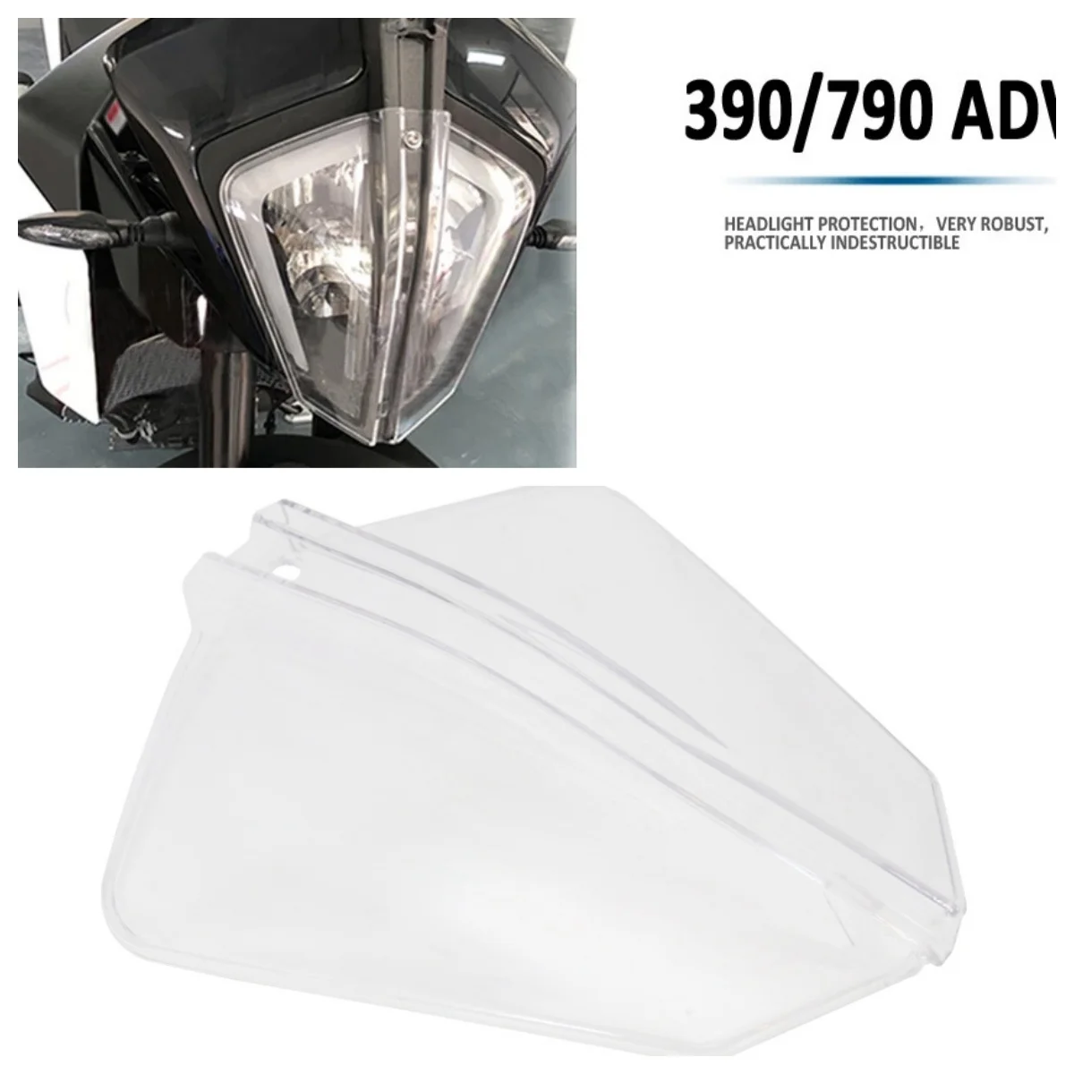 

For 390 Adventure 790 890 ADVENTURE Motorcycle ABS Headlight Protector Front Lamp Protective Cover Transparent Head Light Guard