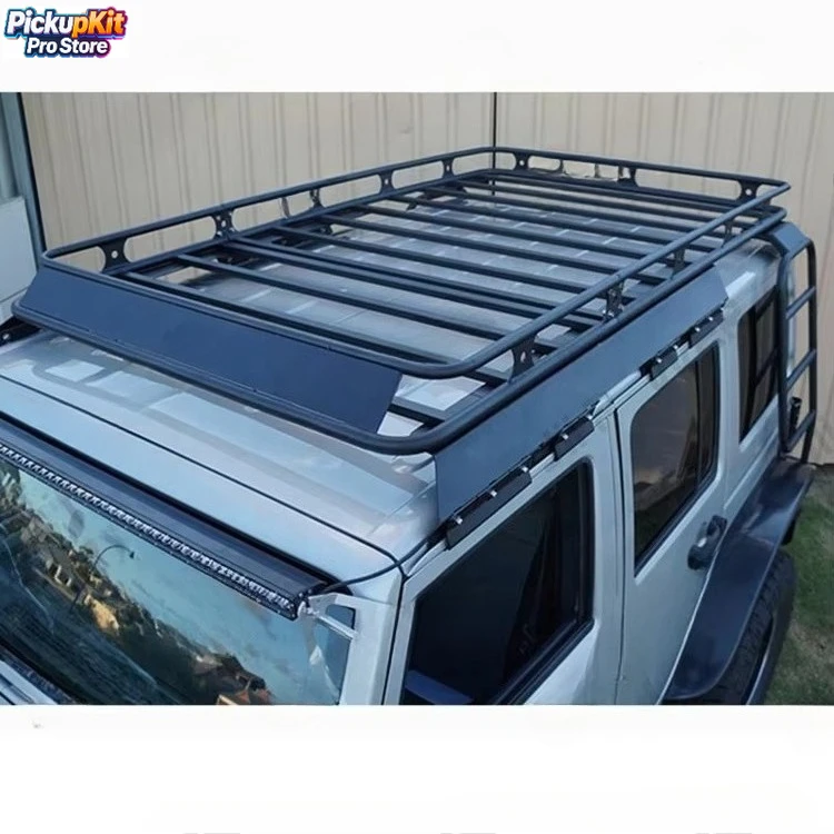 

High Load Capacity Aluminum/Steel Roof Rack with Ladder Certified Wholesale for Wrangler JK 2D 4D
