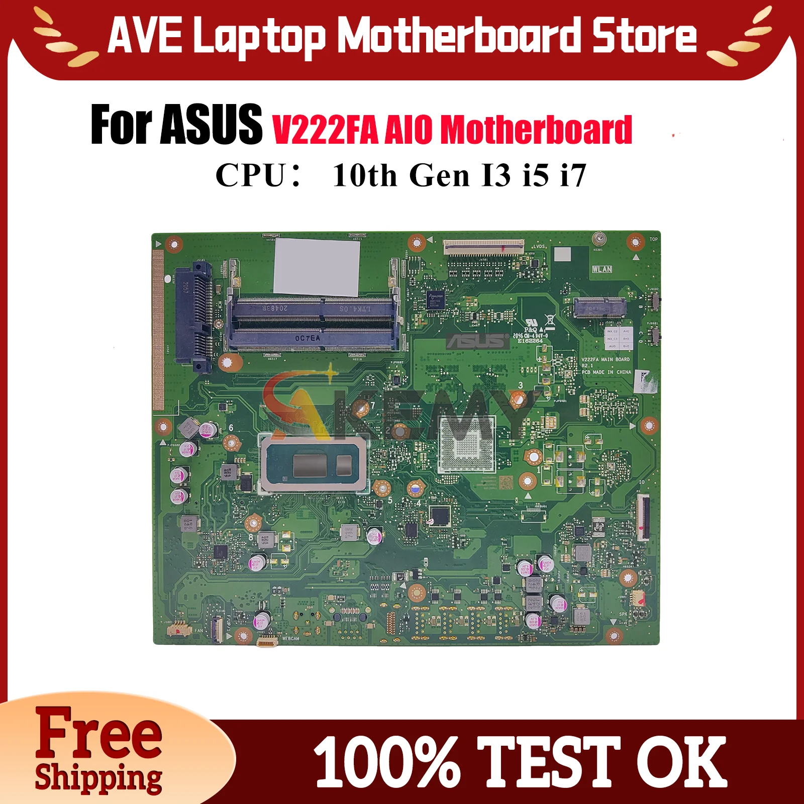 V222FA Motherboard For ASUS Vivo AiO V222F V222FB V222FA Mainboard With 10th Gen I3 i5 i7 tests OK fast shipping High quality