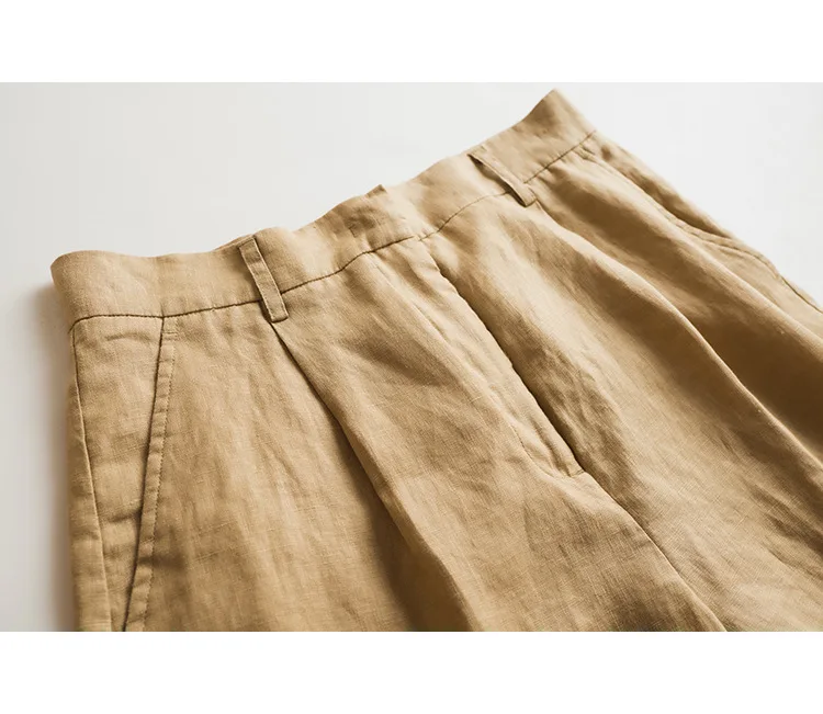 Pantaloncini larghi a vita alta casual tinta unita da donna estivi