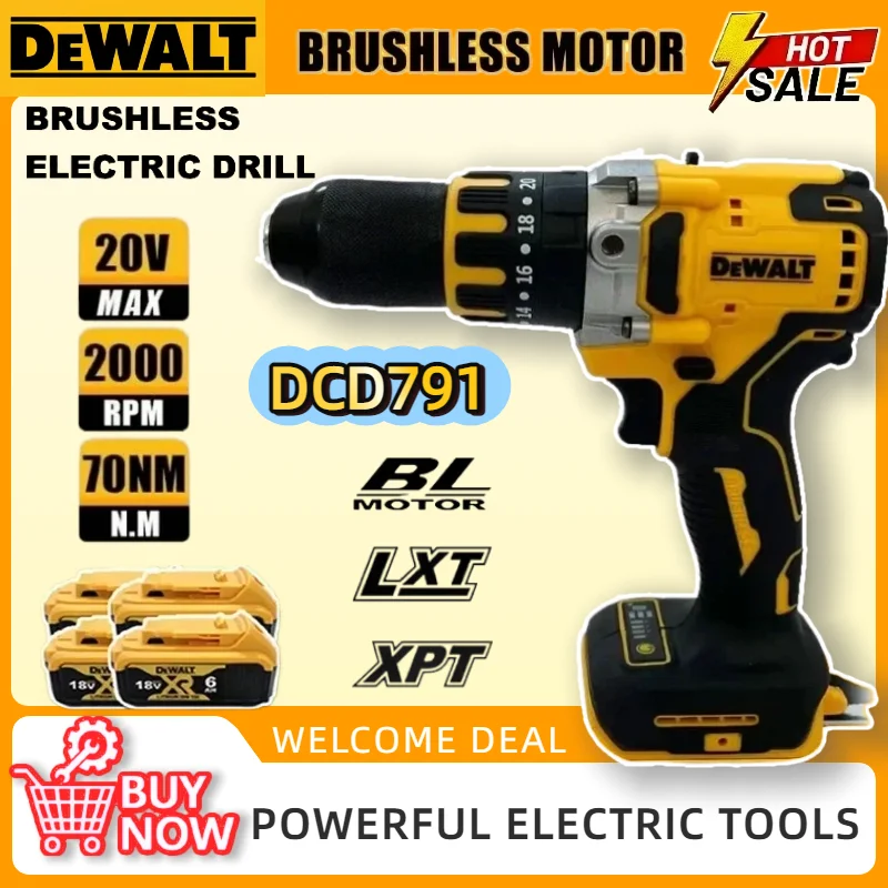 

Аккумуляторная бесщеточная дрель-шуруповерт DEWALT DCD791, компактная, многофункциональная, для аккумуляторов DEWALT