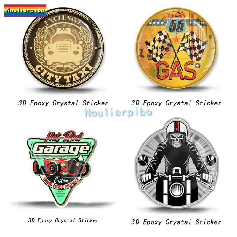 

3D Stereo Sticker Retro Old School Ace Fashion Dome Decal Epoxy Resin Vinyl Decal Auto Silicone Motorcycle Laptop Phone Sticker