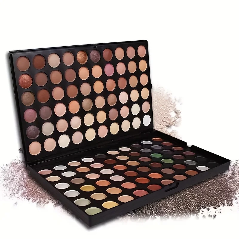 120-Farben-Lidschatten-wasserfeste Make-up-Palette, Erdtöne, mehrfarbig, perlglitzernde matte Oberflächen, für Musikfestivals und den Alltag